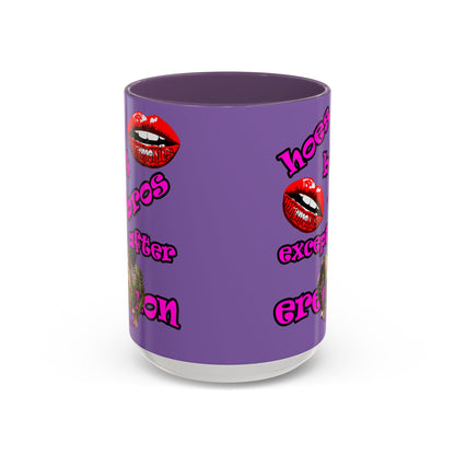 hoes b4 bros - Accent Mug (light purple)