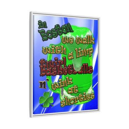 celtics logo - framed canvas art (blue-white wave)