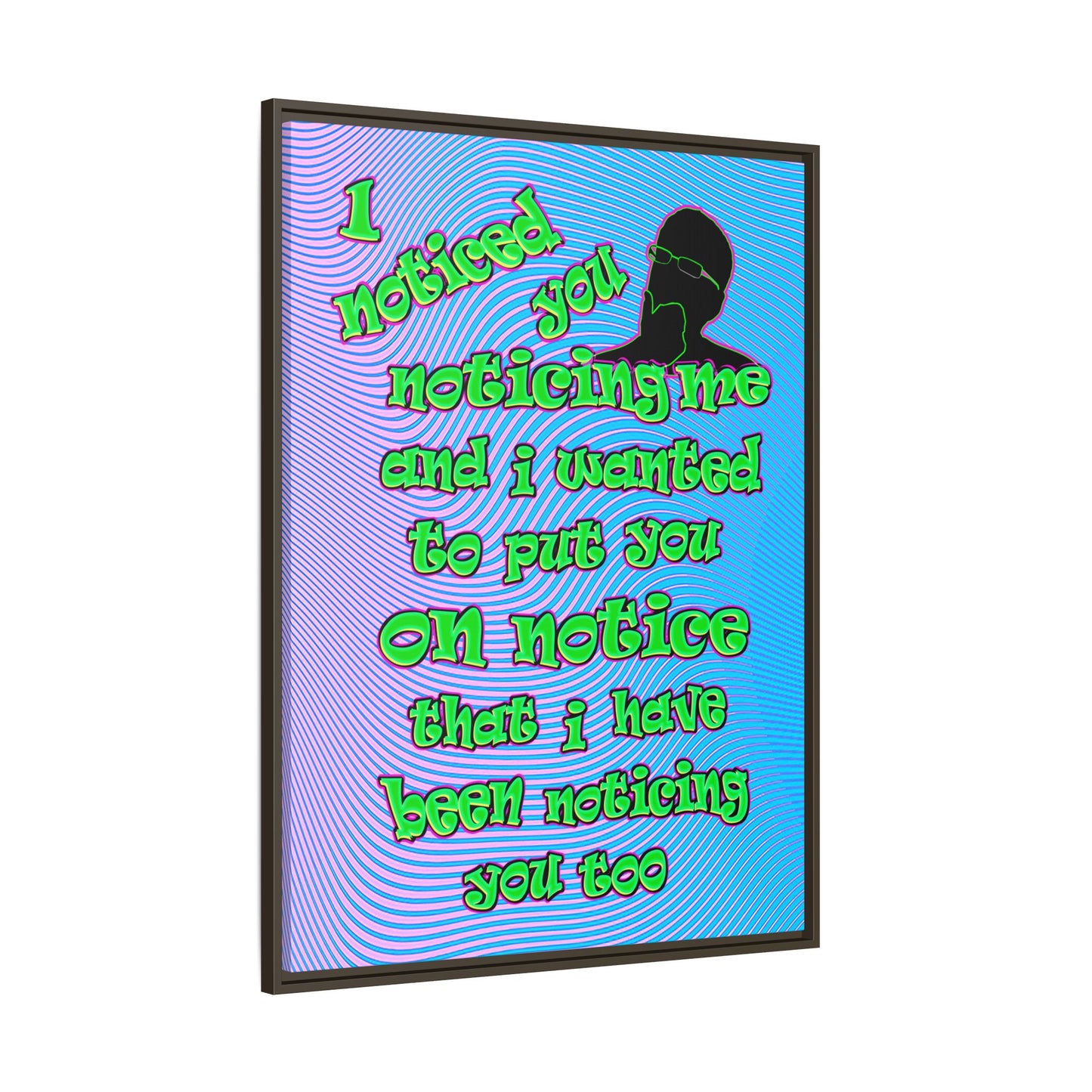 noticed you noticing - framed canvas art (light blue-purple wave)