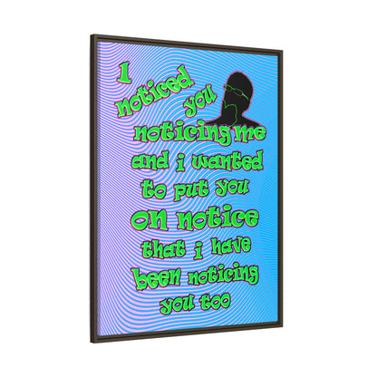 noticed you noticing - framed canvas art (light blue-purple wave)