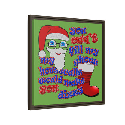 santa's shoes - framed canvas art (green)