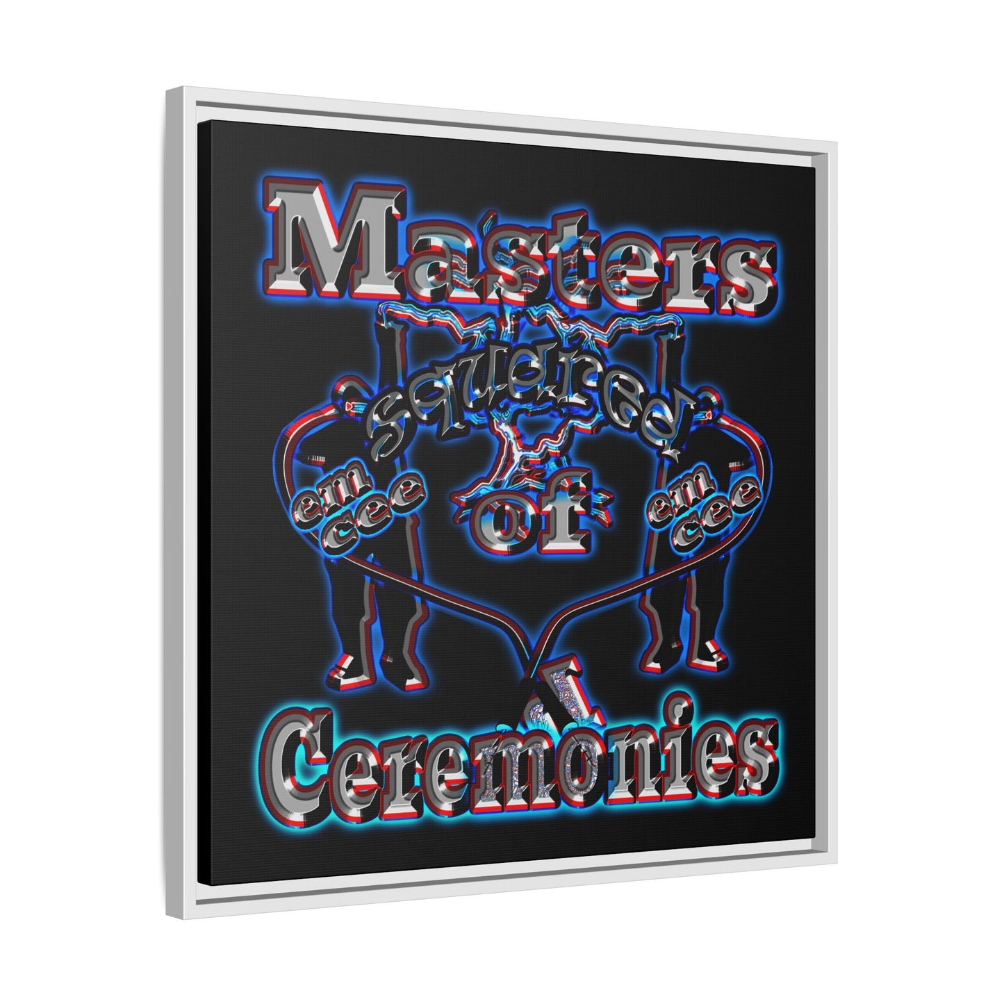 em cee squared - framed canvas art (black)