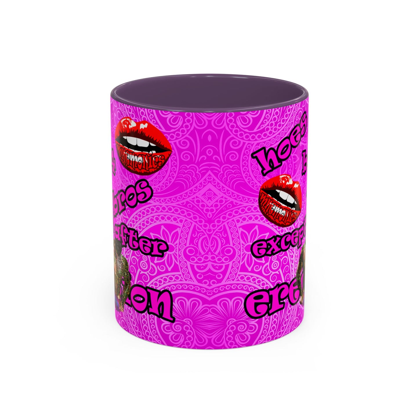 hoes b4 bros - Accent Mug (pink swirl)