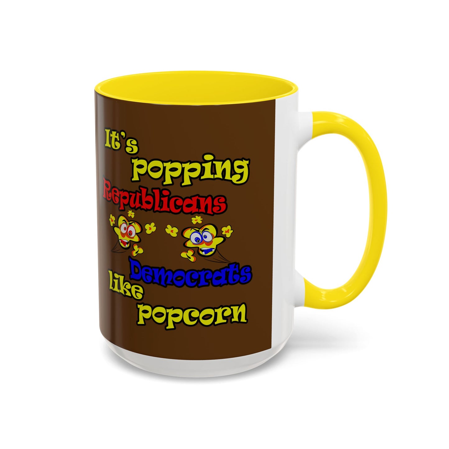 popping like popcorn - Accent Mug (brown)