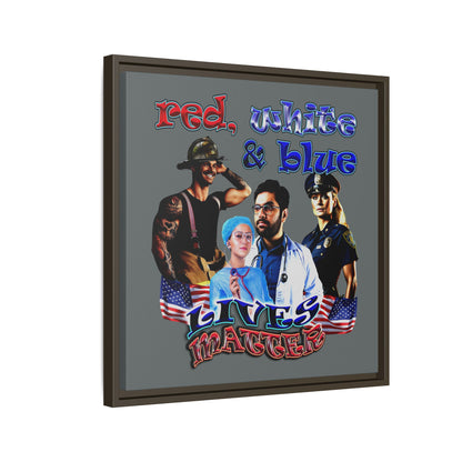 rw&b lives matter - framed canvas art (dark grey)