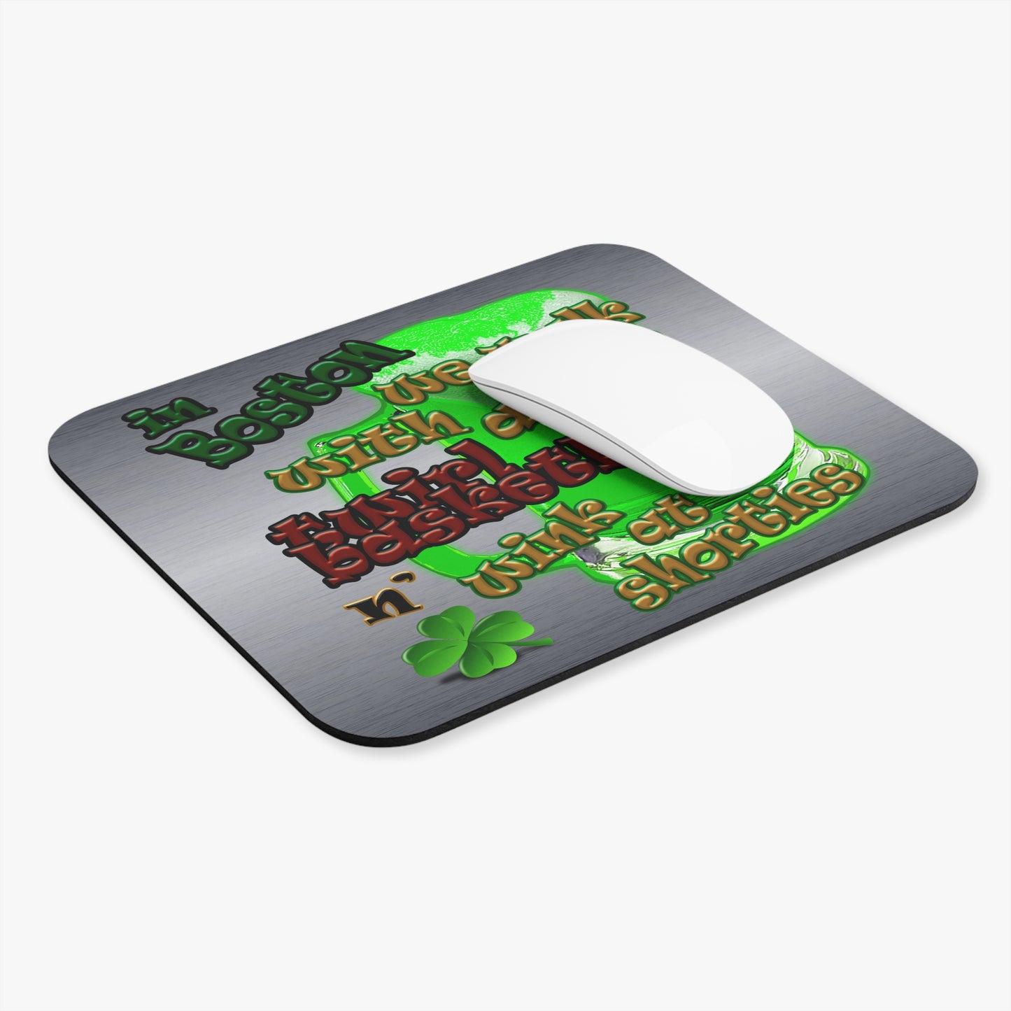 celtics logo - Mouse Pad (Rectangle) (brushed nickel)