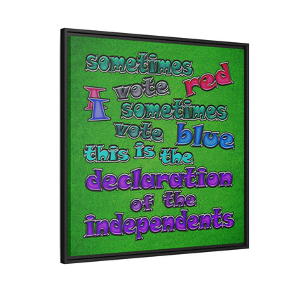 declaration of the independents - framed canvas art (green turf)