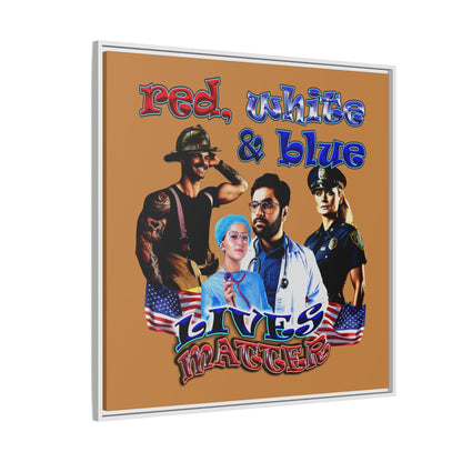 rw&b lives matter - framed canvas art (light brown)