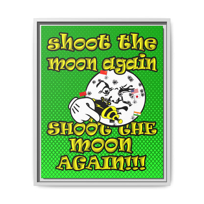 shoot the moon again - framed canvas art (logo green)