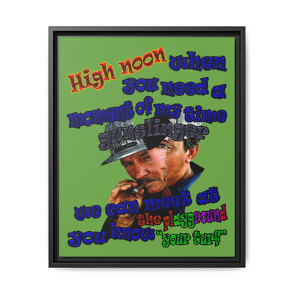 high noon - framed canvas art (green)