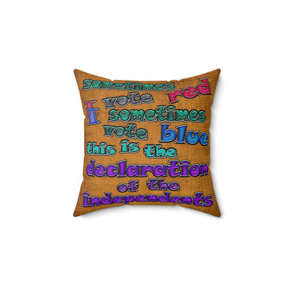 declaration of the independents - Faux Suede Square Pillow - (dichromatic brown papyrus)