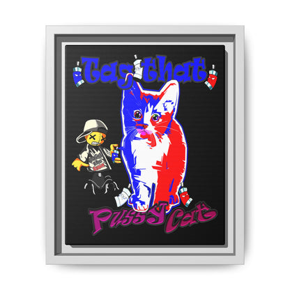 tag that - framed canvas art (black)