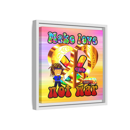 love peace - framed canvas art (color blur)