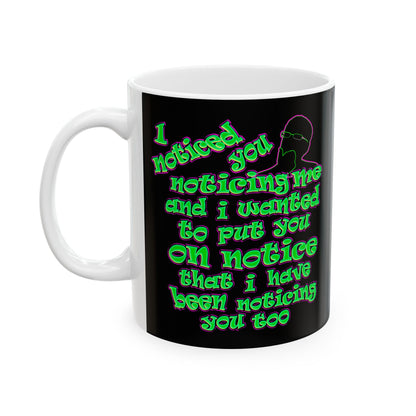 noticed you noticing - White Mug (black)