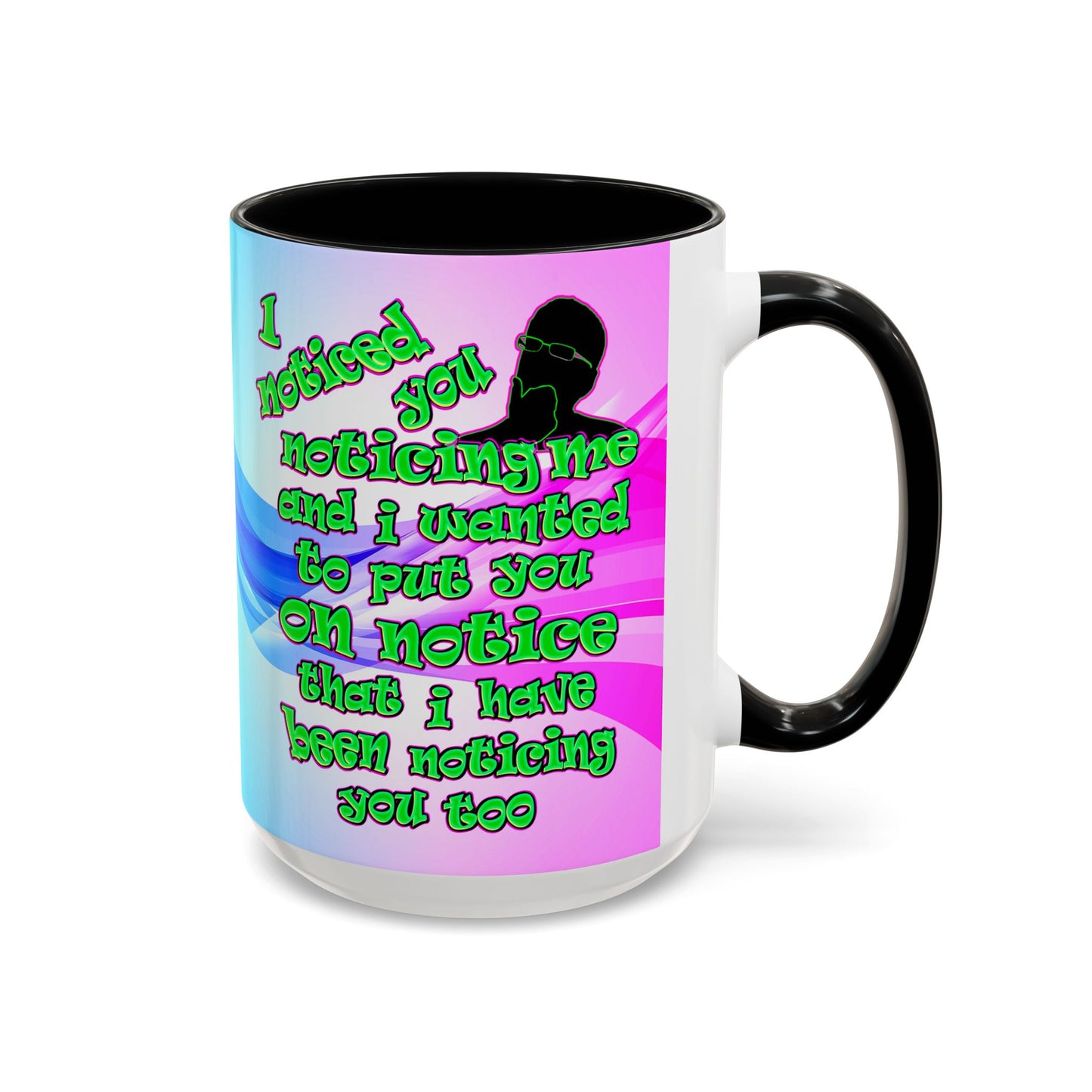 noticed you noticing - Accent Mug (light blue-pink wave)