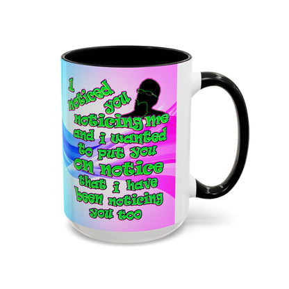 noticed you noticing - Accent Mug (light blue-pink wave)