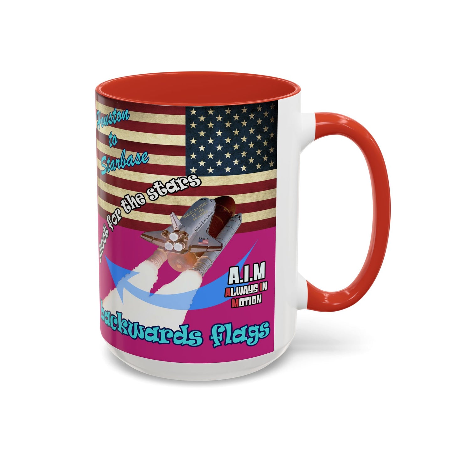 shoot for the stars - Accent Mug (pink)