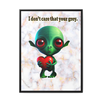 I don't care that your grey - framed canvas art (white marble)