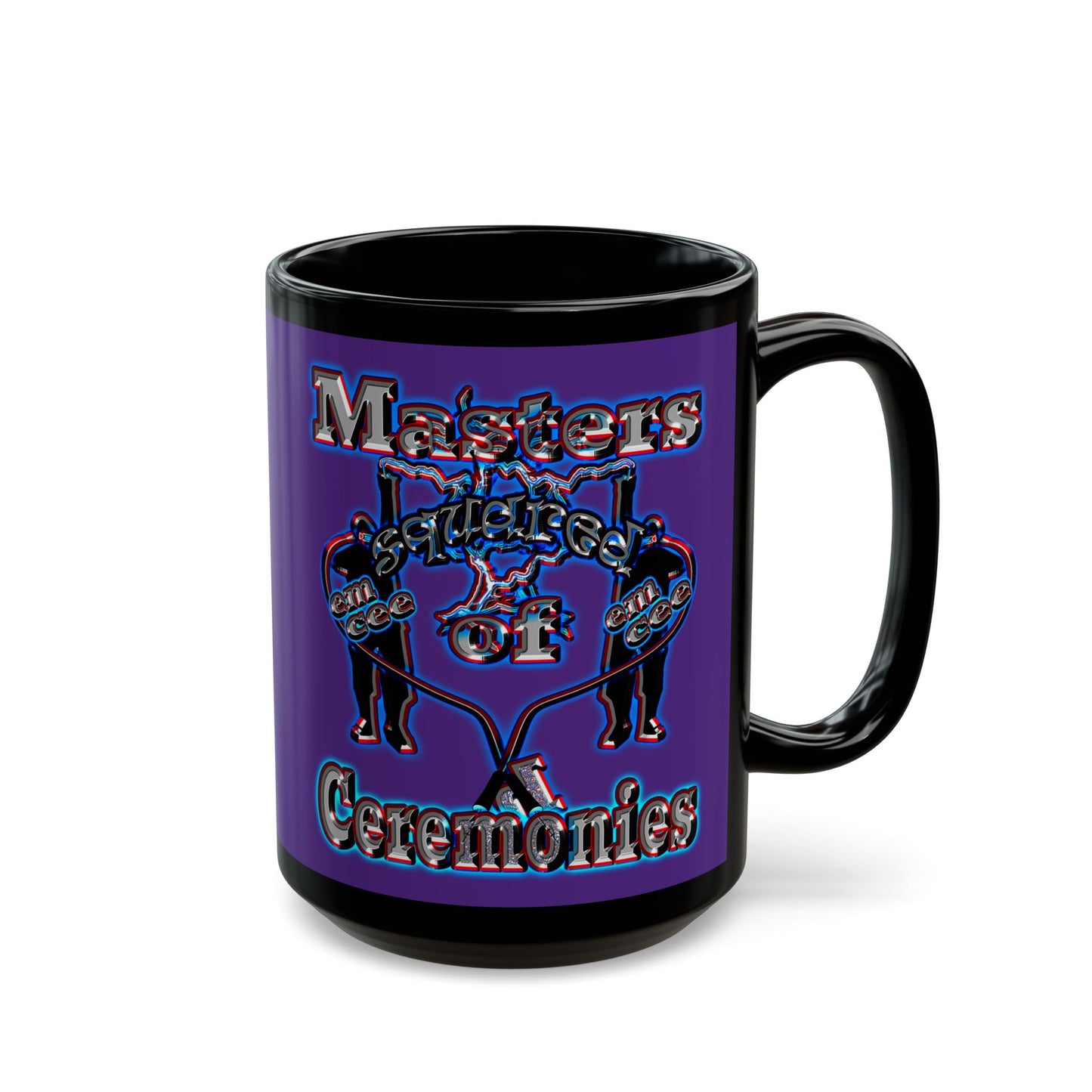em cee squared - Black Mug (purple)