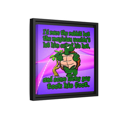 turtle race - framed canvas art (purple-pink wave)