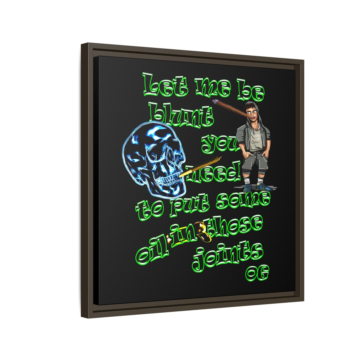 og - framed canvas art (black)