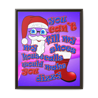 santa's shoes - framed canvas art (purple-pink wave)