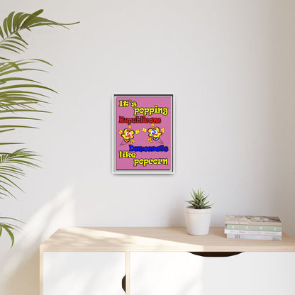 popping like popcorn - framed canvas art (light pink)