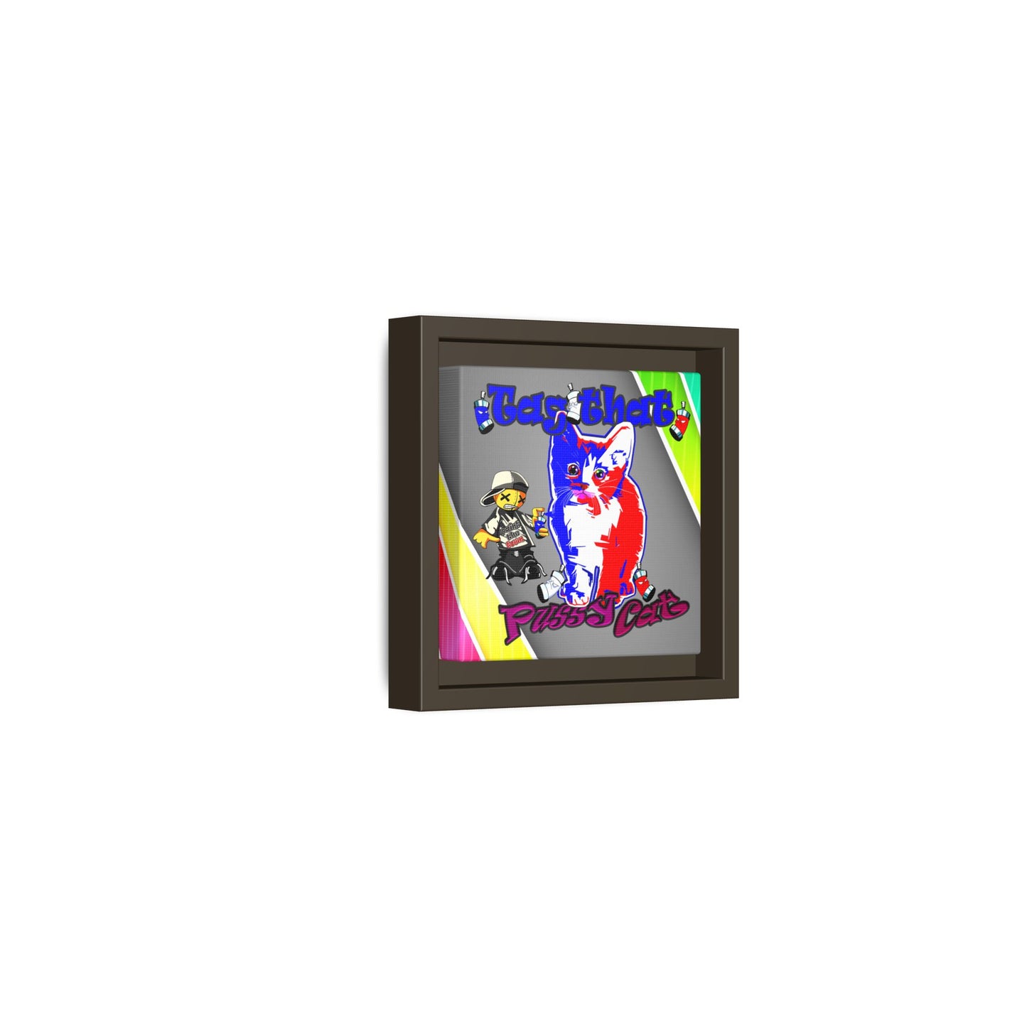 tag that - framed canvas art (rainbow split)