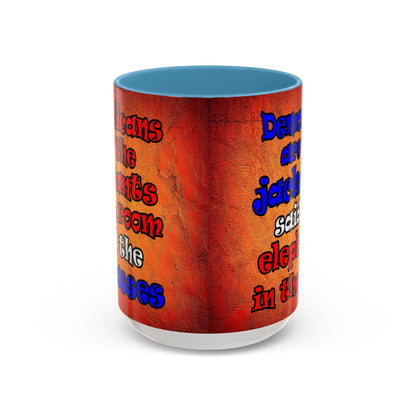 donkeys and elephants - Accent Mug (burnt orange)