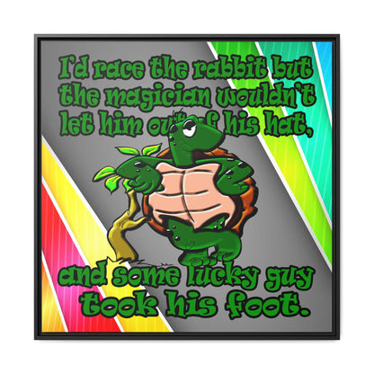 turtle race - framed canvas art (rainbow split)