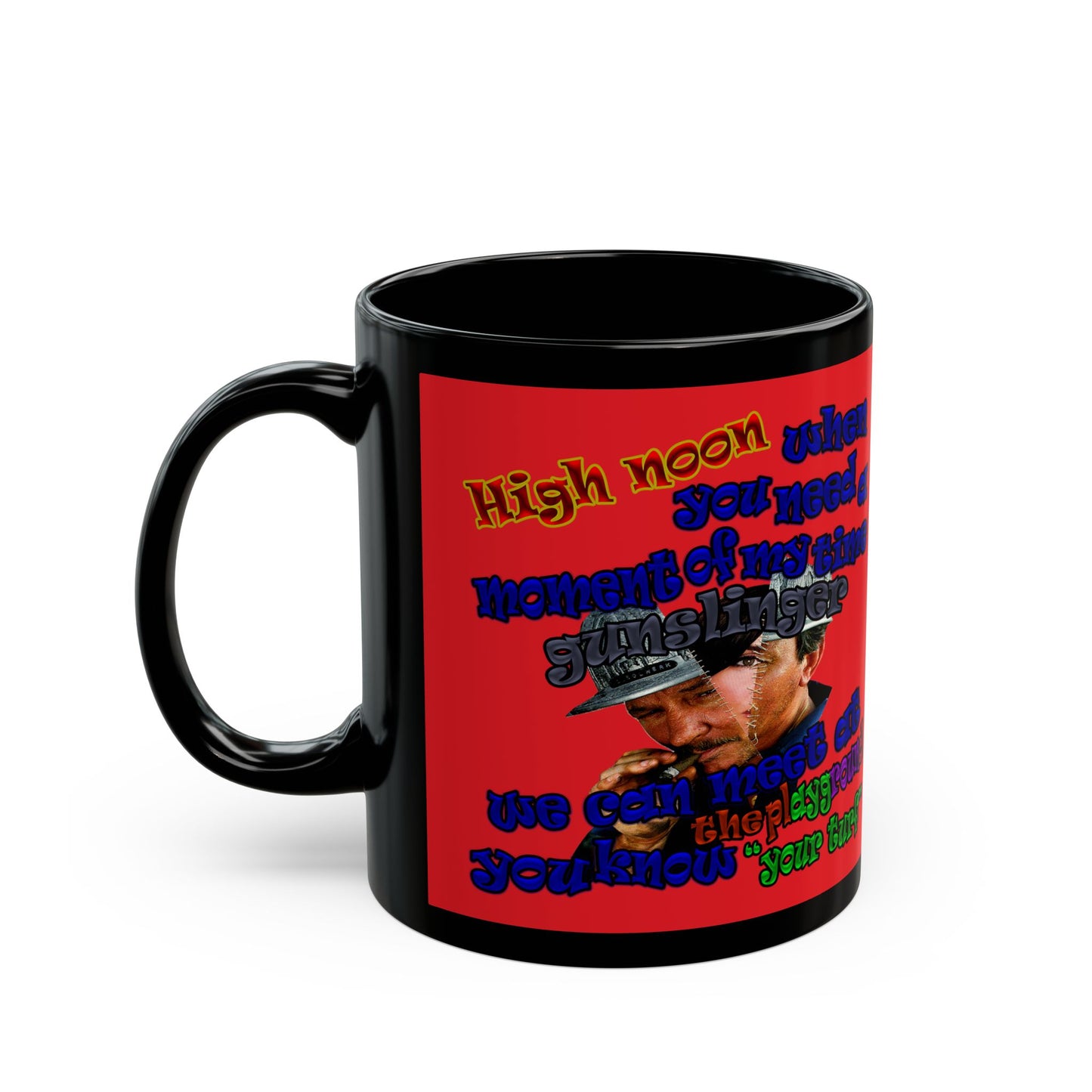 high noon - Black Mug (red)