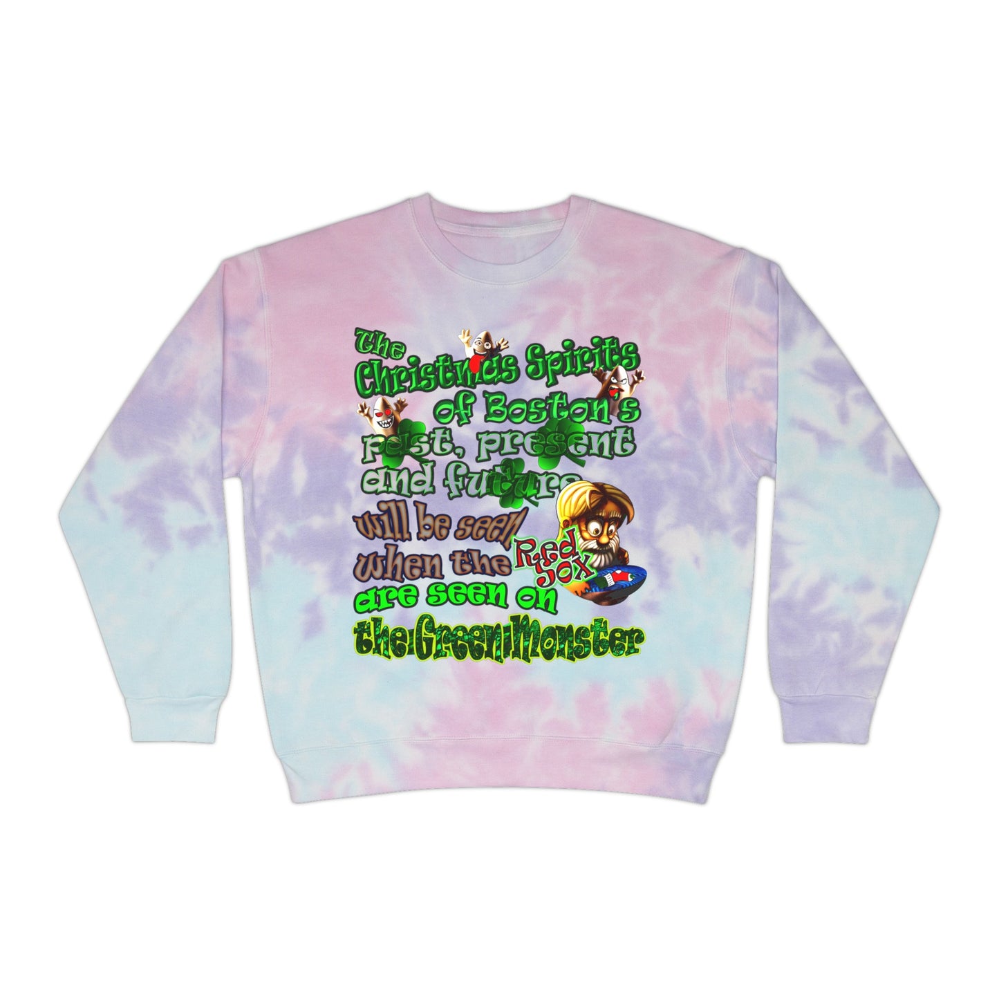 christmas spirits of boston - Unisex Tie-Dye Sweatshirt