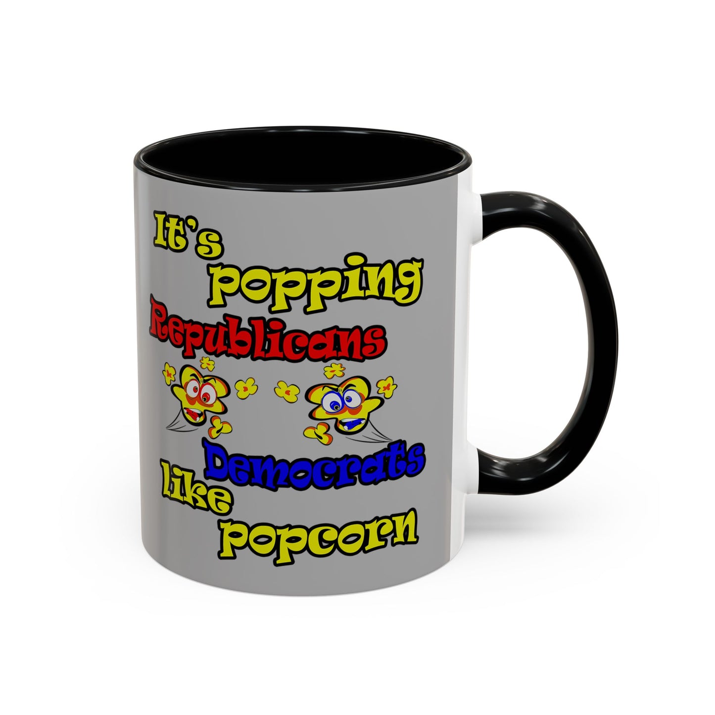 popping like popcorn - Accent Mug (light grey)