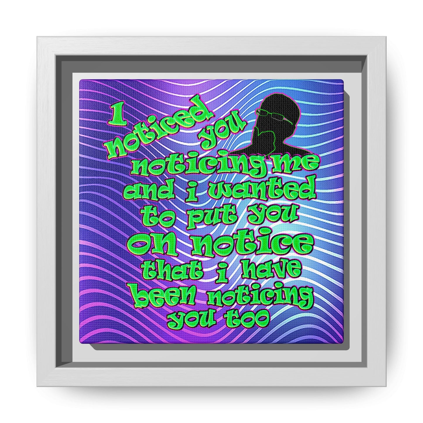noticed you noticing - framed canvas art (purple wave)
