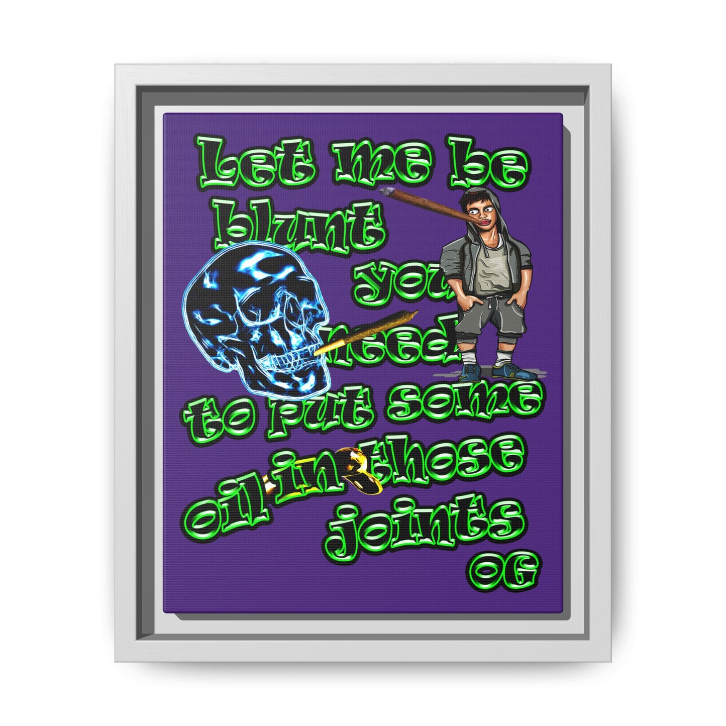 og - framed canvas art (purple)