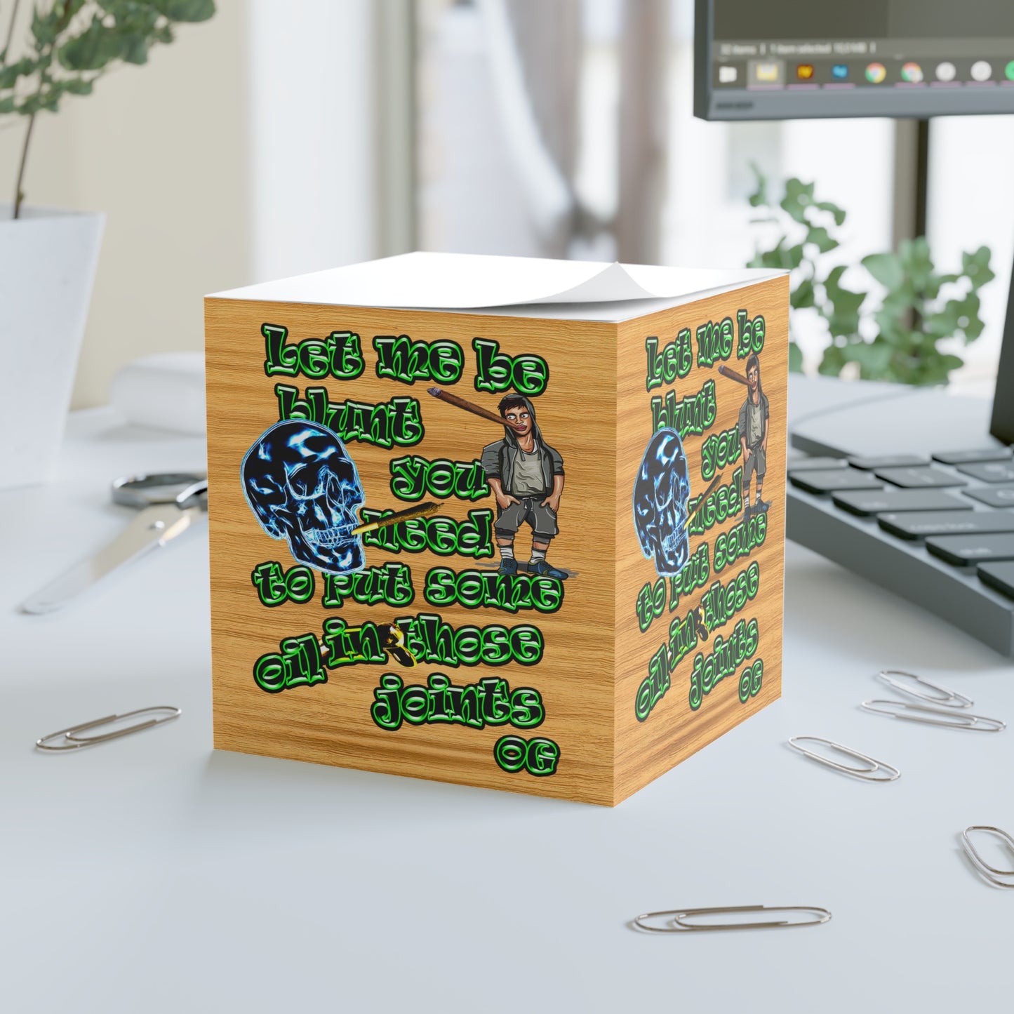 og - note cube (butterscotch wood finish)