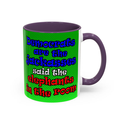 donkeys and elephants - Accent Mug (logo green)