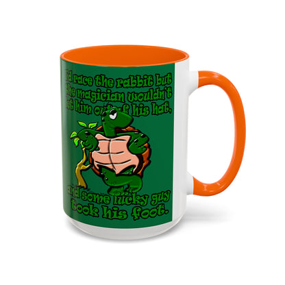 turtle race - Accent Mug (dark green)