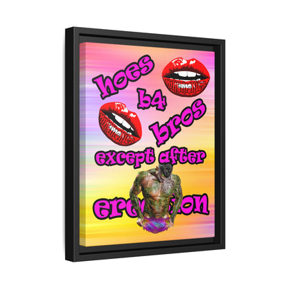 hoes b4 bros - framed canvas art (color blur)