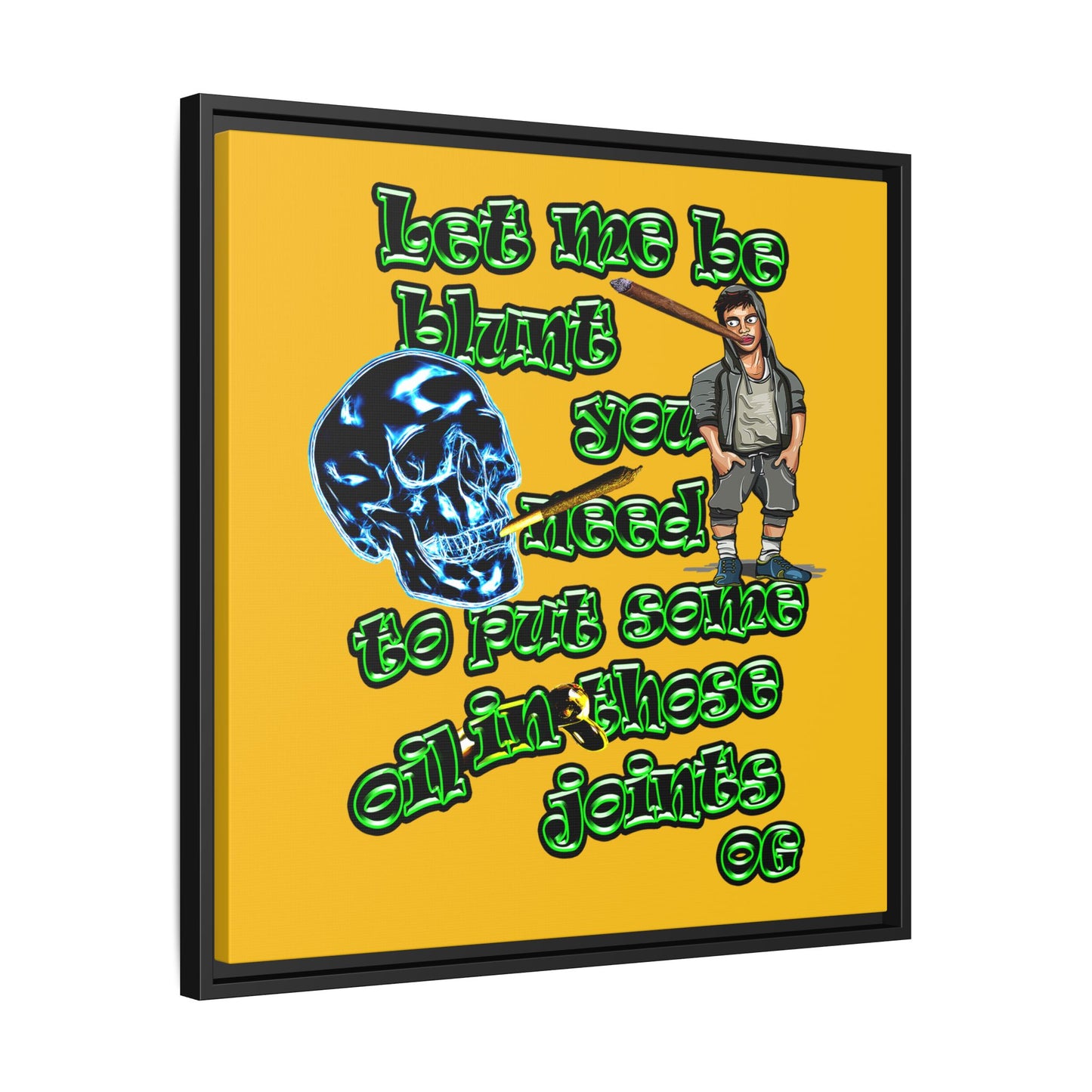 og - framed canvas art (yellow)
