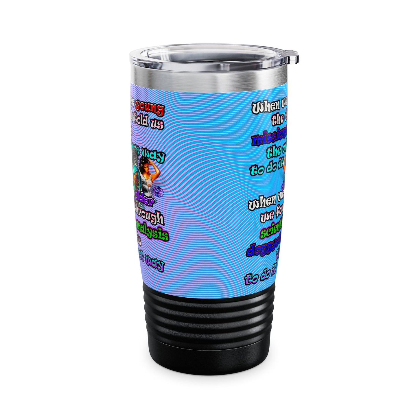 doggystyle - Ringneck Tumbler, 20oz (light blue-purple wave)