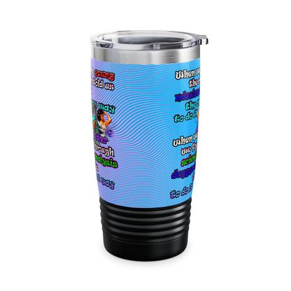 doggystyle - Ringneck Tumbler, 20oz (light blue-purple wave)