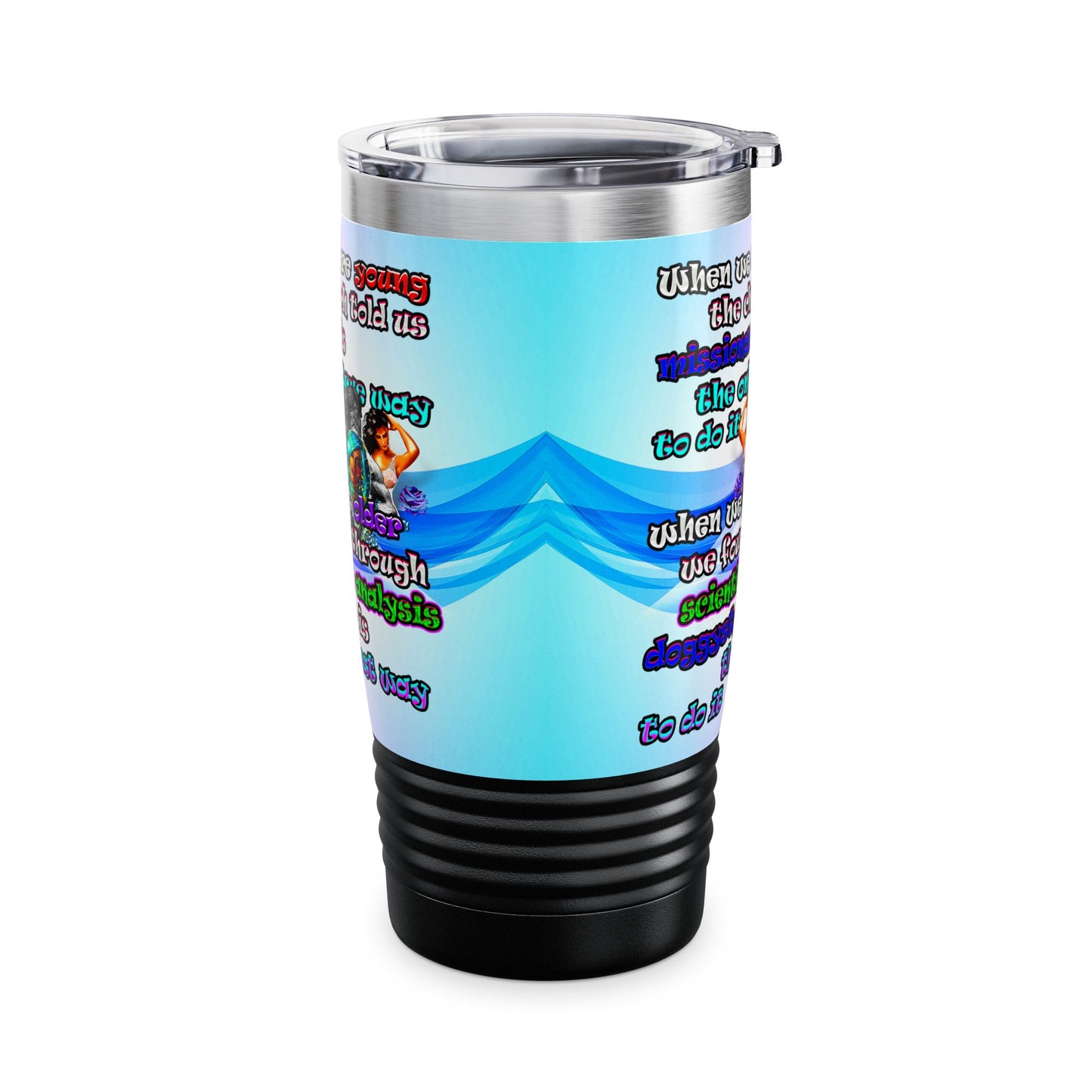 doggystyle - Ringneck Tumbler, 20oz (light blue-pink wave)