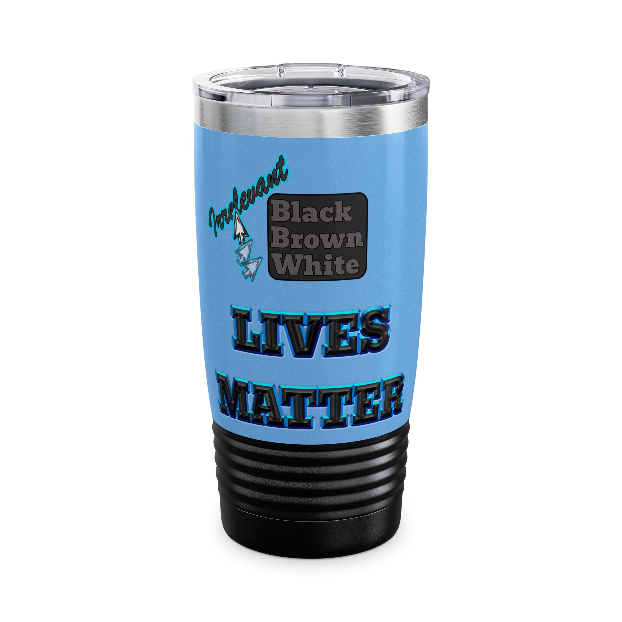 irrelevant - Ringneck Tumbler, 20oz (light blue)