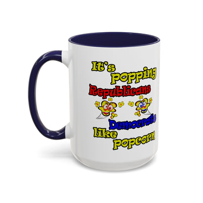 popping like popcorn - Accent Mug (white)