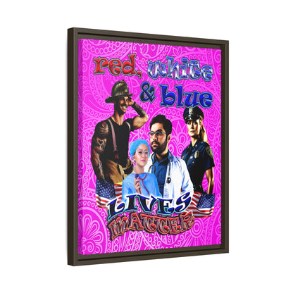 rw&b lives matter - framed canvas art (pink swirl)