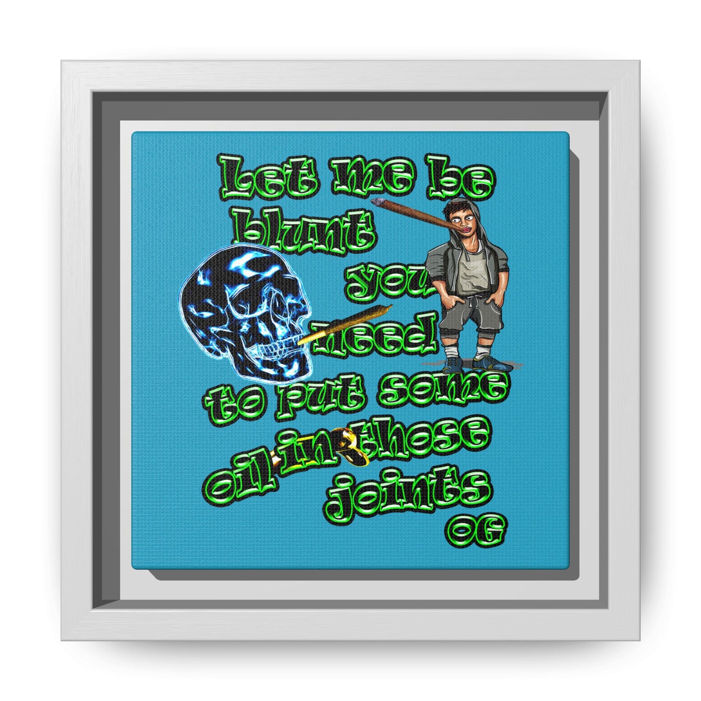 og - framed canvas art (turquoise)