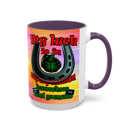 my luck - Accent Mug (color blur)