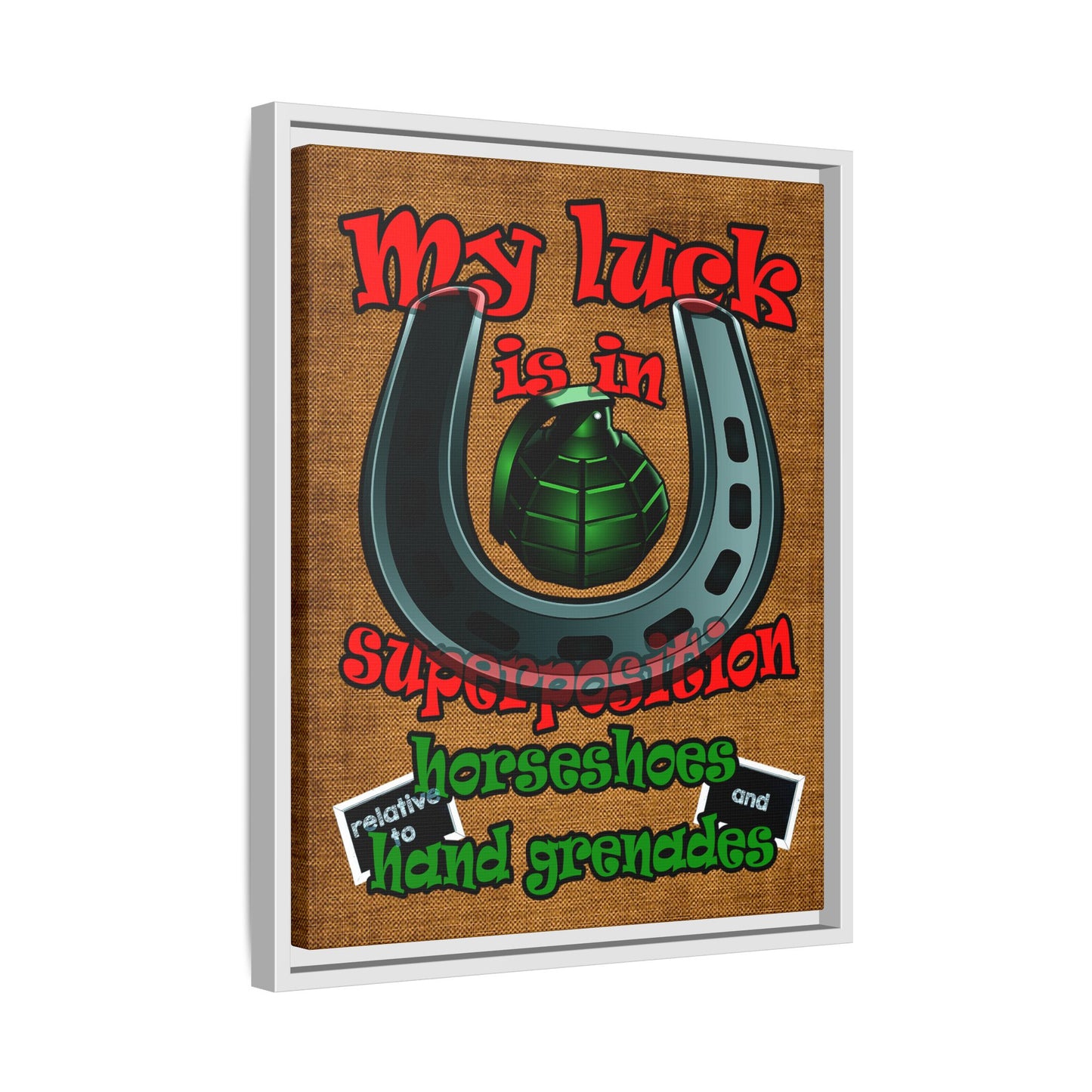 my luck - framed canvas art (brown papyrus)