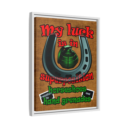 my luck - framed canvas art (brown papyrus)